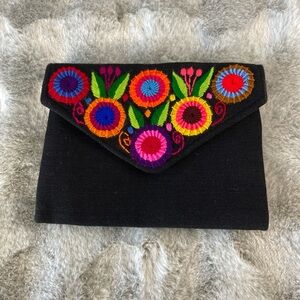 Colorful Embroidered Clutch